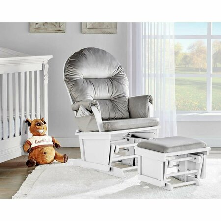 KD APARADOR Madison Glider & Ottoman White & Woven Gray KD3542266